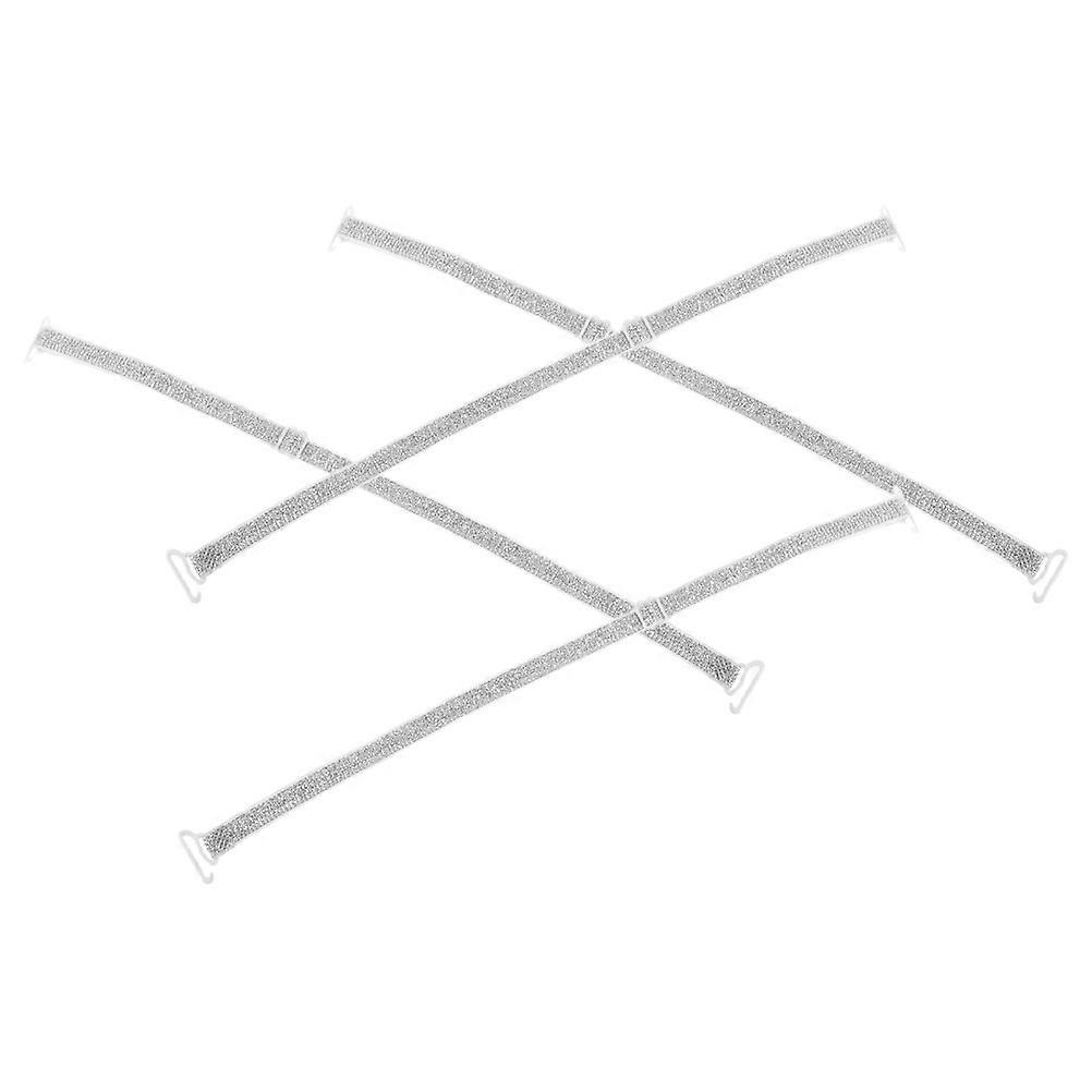 Glitter Adjustable Bra Straps Shoulder Straps for Bra 2Pairs Silver Elastic Replacement