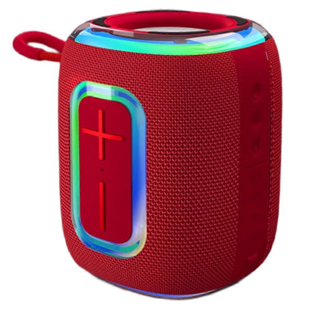 Portable Bluetooth Speaker USB TF Card AUX Support IPX5 Waterproof RGB Lights Playback Function Red