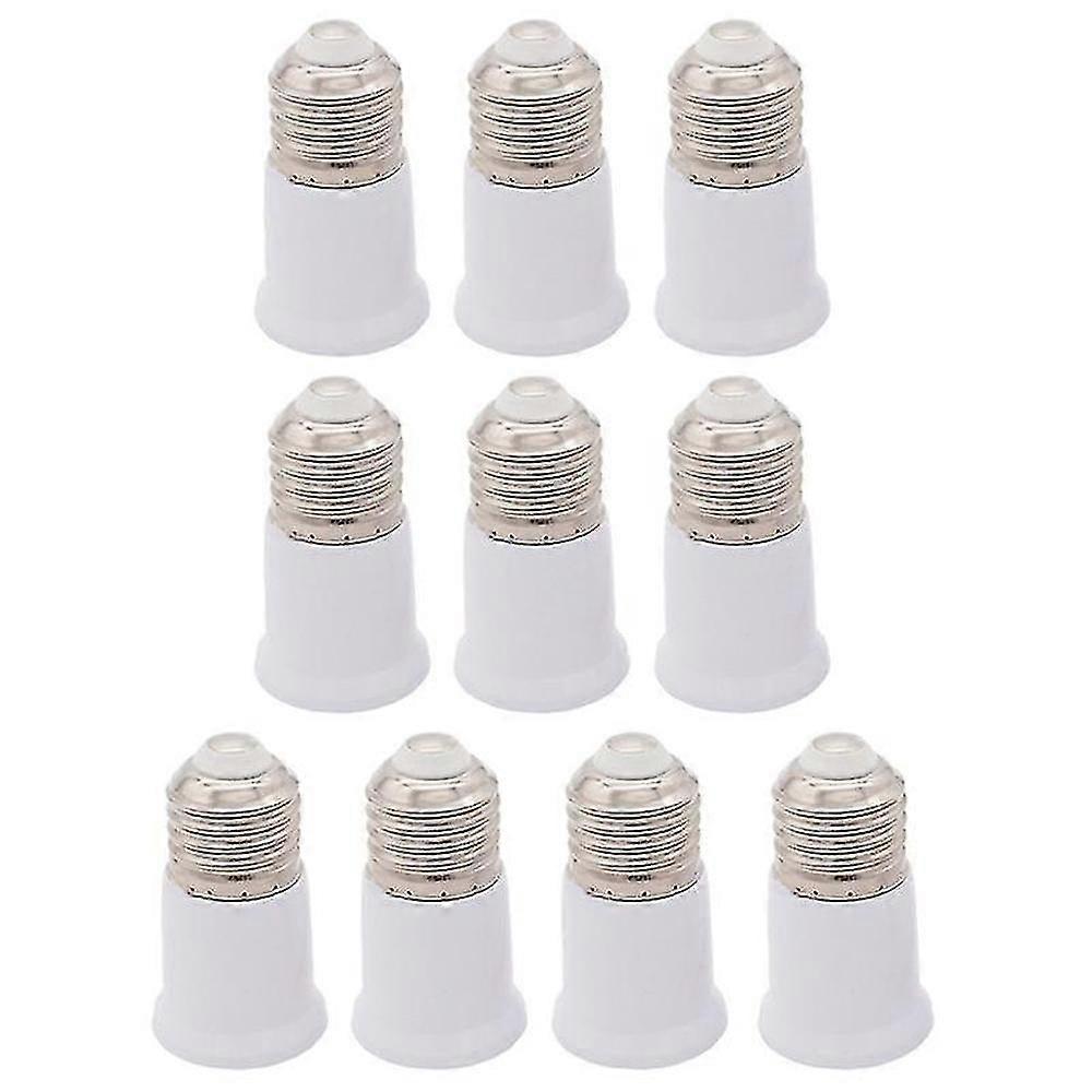 10-Pack White Plastic E27 to E27 Light Bulb Socket Extender