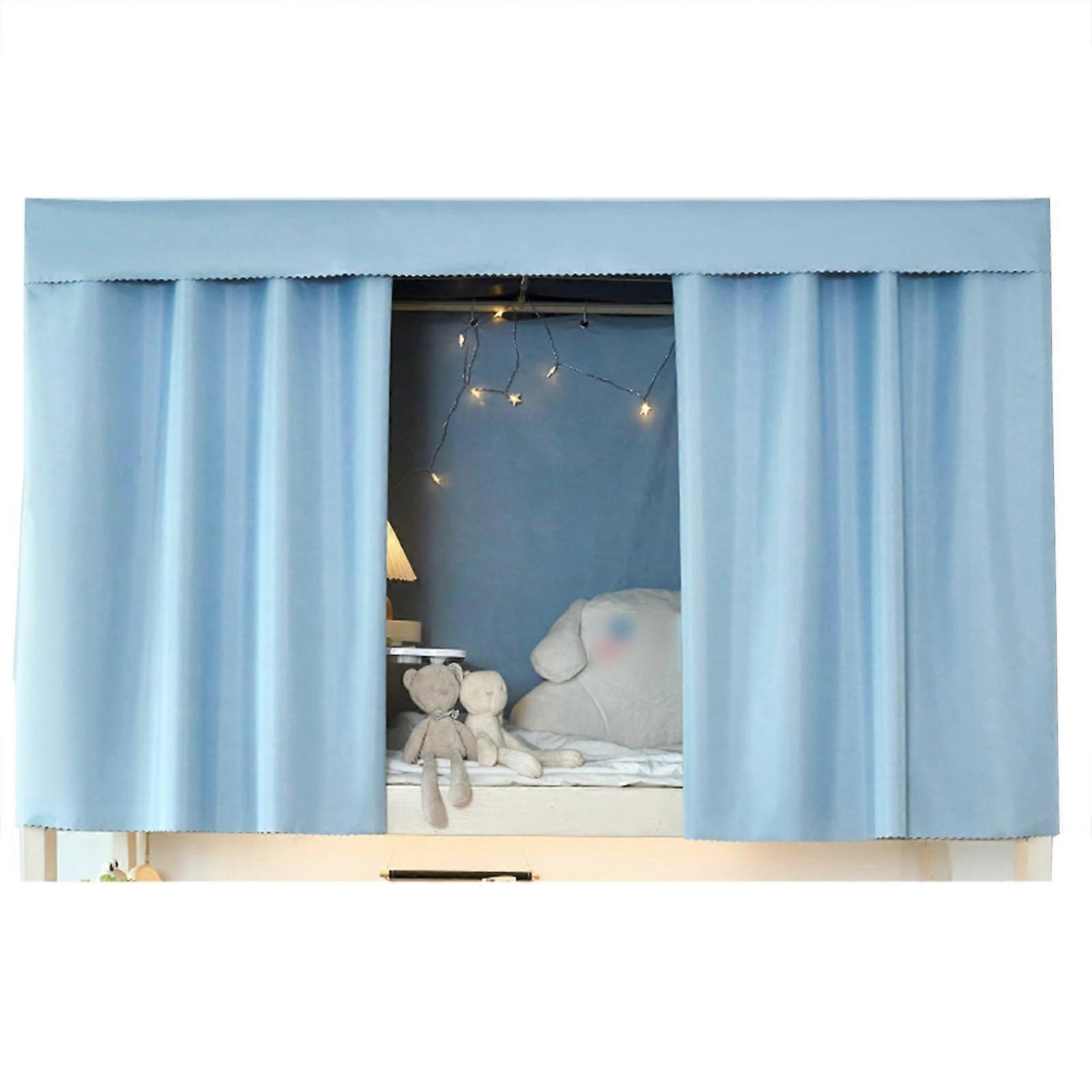 Bunk Bed Privacy Curtains with  Panel, Light Blocking Dorm Bed Divider, Blue 1.5M Set of 2