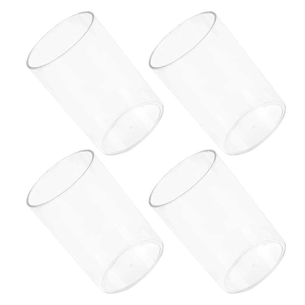 Transparent TPE Makeup Brush Holder Clear Round Storage Cups for Home and Office Use 4pcs