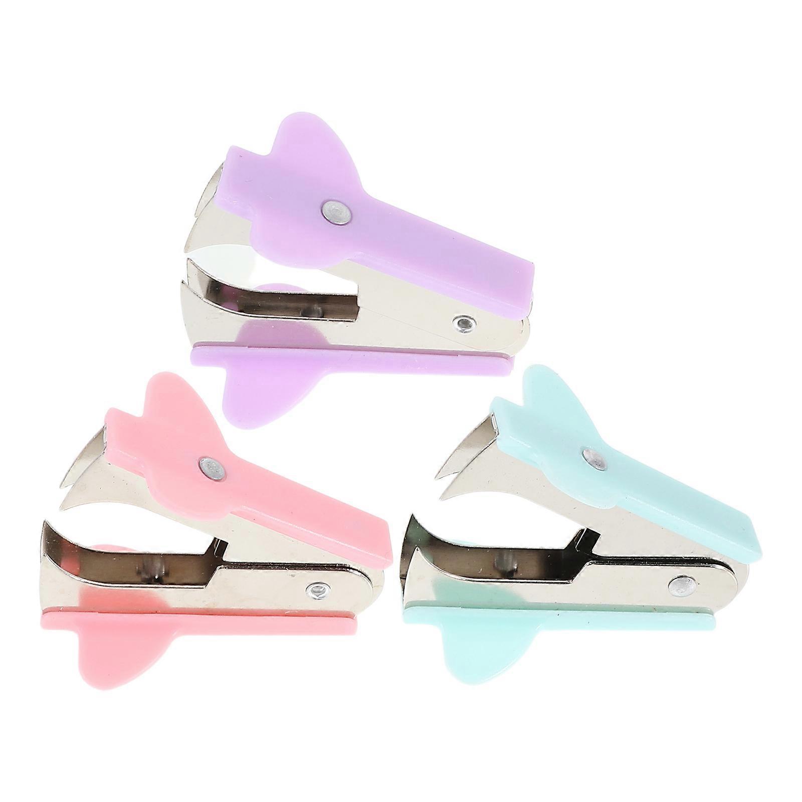 Kids Stapler with Staple Remover Tool in Assorted Colors for Office Use Portable and 3 Pcs Set