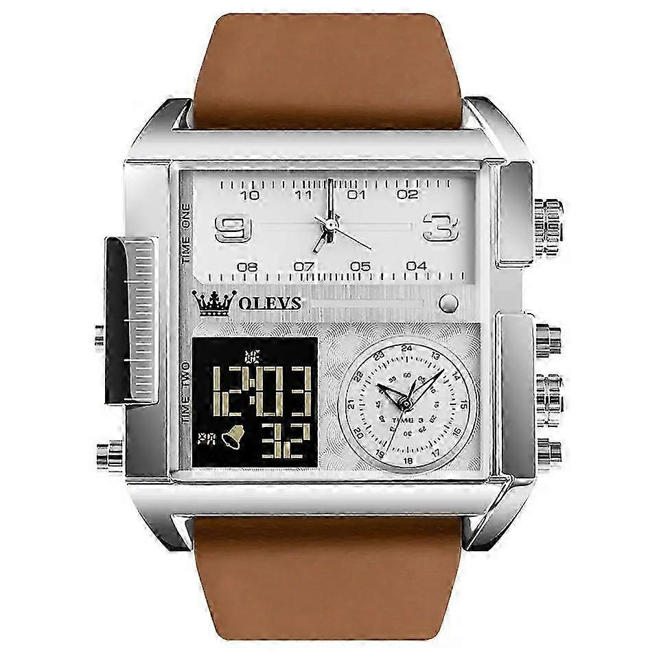25-26 OLEVS 1101 Sports Multi-Function Square Men Quartz Electronic Watch