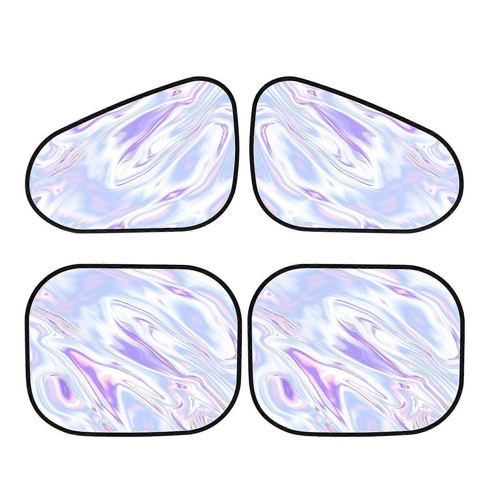 4PCS Car Window Sun Shade Full Blackout UV Blocking Electrostatic Cover Keeps Car Cooler Multicolored