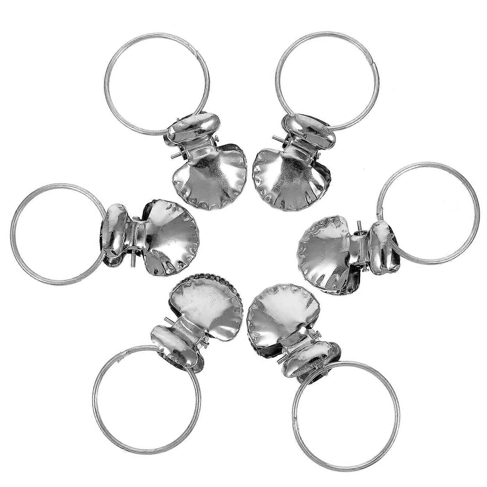 Bathroom Curtain Hooks Stainless Steel Shell Pattern with 30Pcs Accessories