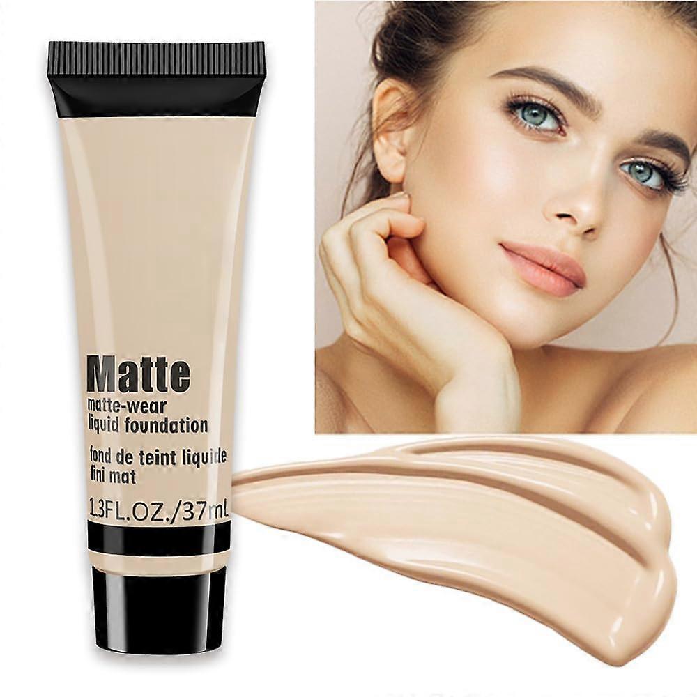 Liquid Foundation Full Coverage Matte Finish Waterproof Oil Control Beige 3# 1 Fl Oz