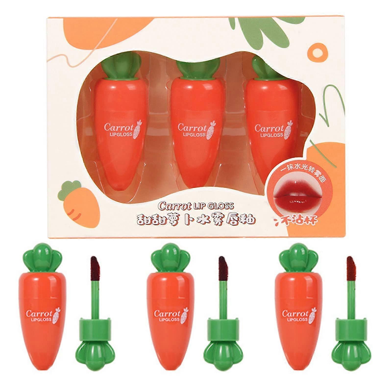 Lip Gloss Set Trio with Long Lasting Color, Transfer Resistant, Pink Mini Gift Packaging