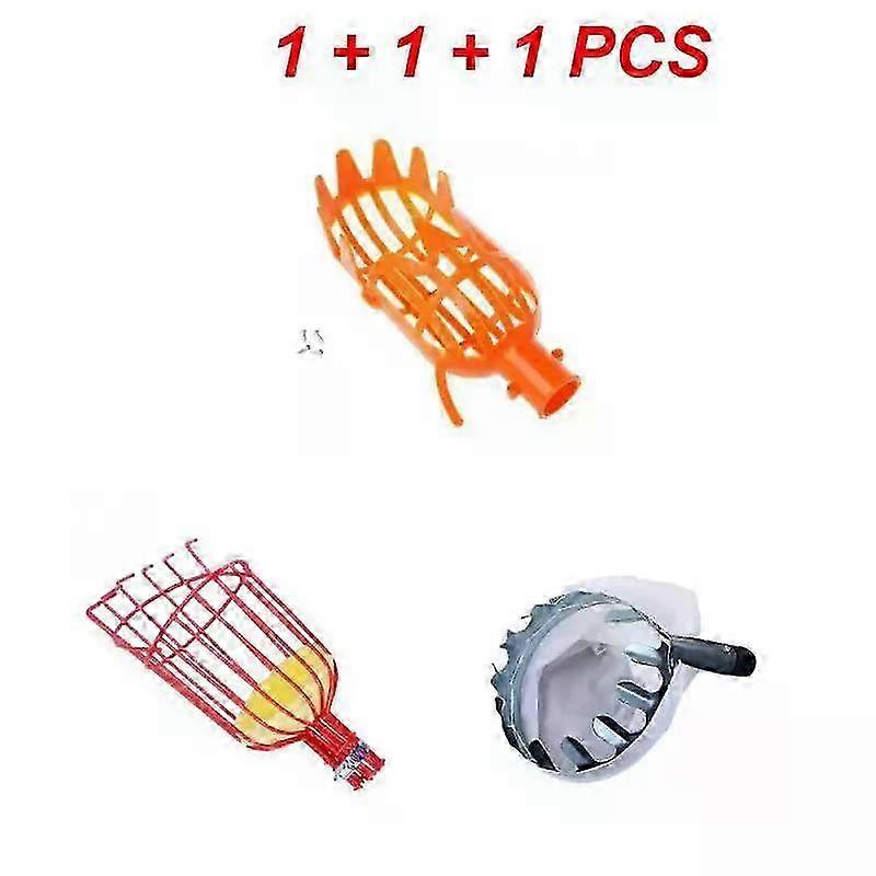 3PCS Telescopic Fruit Picker Head with Secure Basket Capture for Versatile Garden Harvest