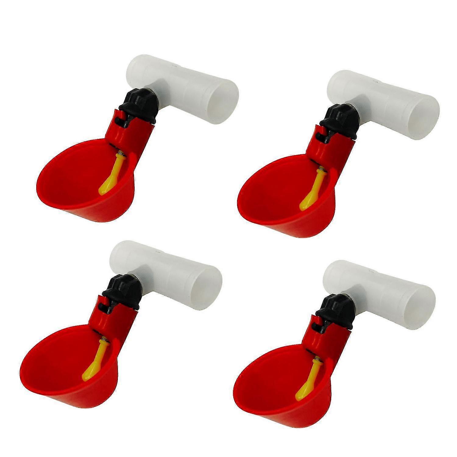 4 Sets Garden Automatic Poultry Waterer Chicken Drinker Cup Bowl Feeder Tool Kit