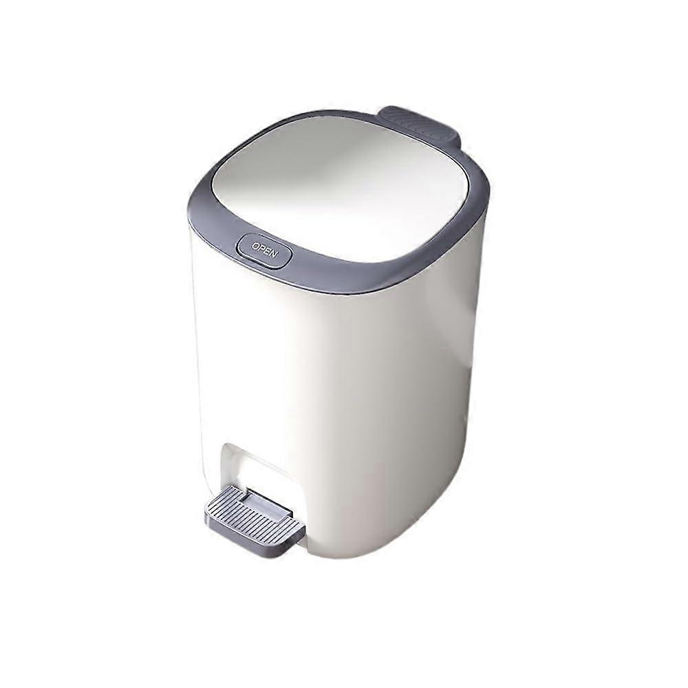 20L Pedal Trash Can with Lid, Large Capacity Kitchen Garbage Bin, Hands Silent Closure, Gray
