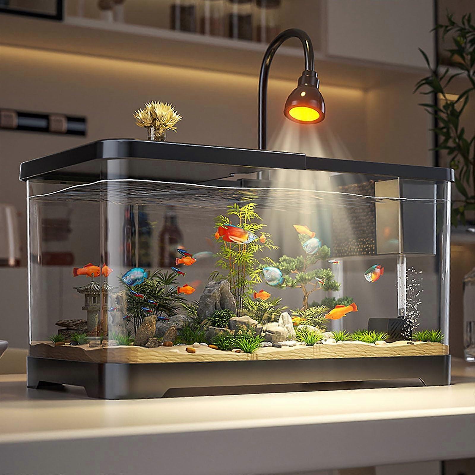 Large Betta Fish Tank Starter Kit with BuiltIn Filter and LED Light, SelfCleaning Design