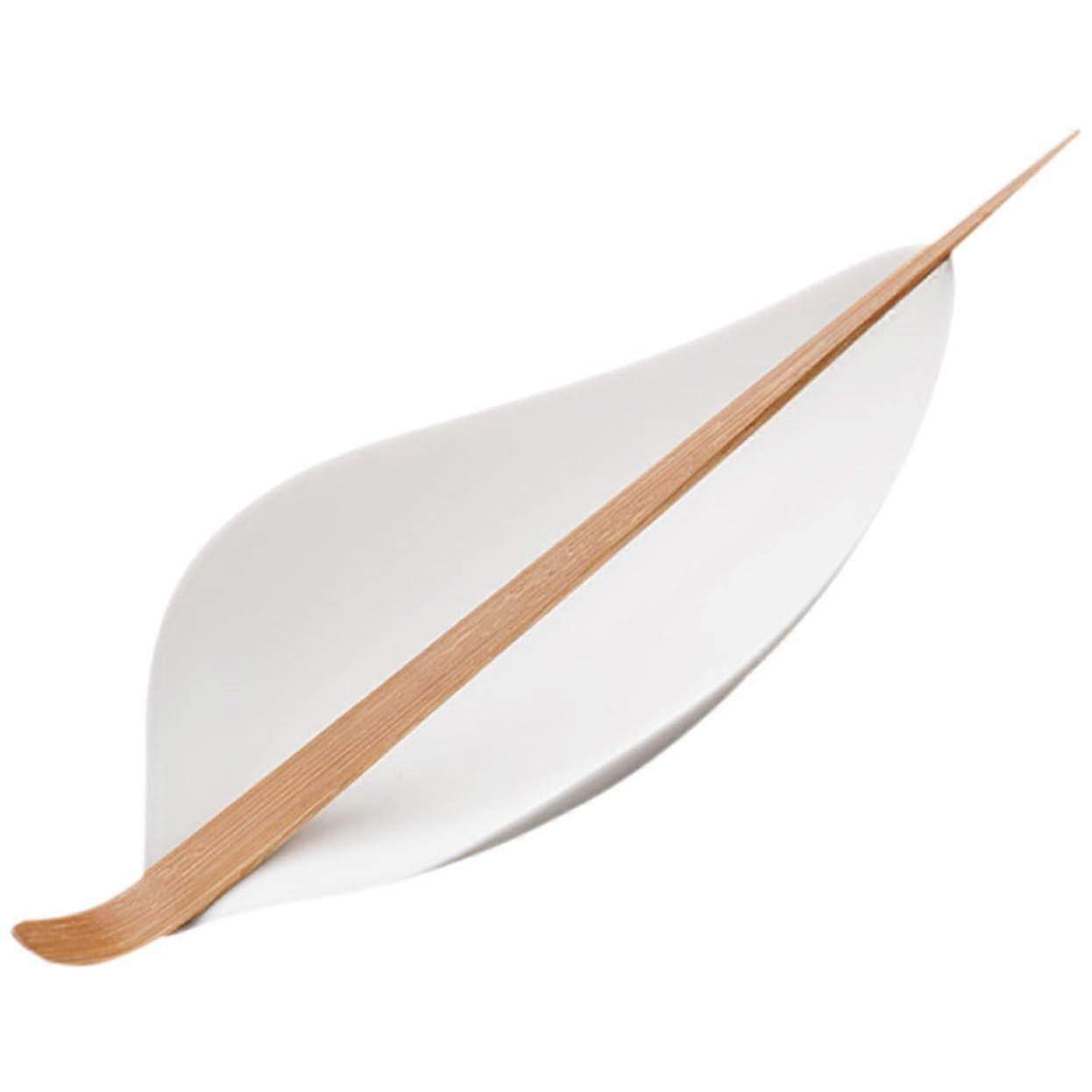 Vintage Ceramic Tea Scoop Without Handle for Loose Leaf Tea Smooth Easy Clean Design