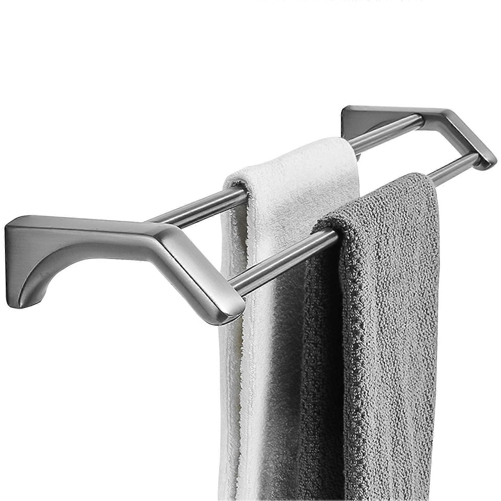 Wall Mounted Stainless Steel Towel Bar 40cm Rustproof Brushed Bathroom and Kitchen Holder