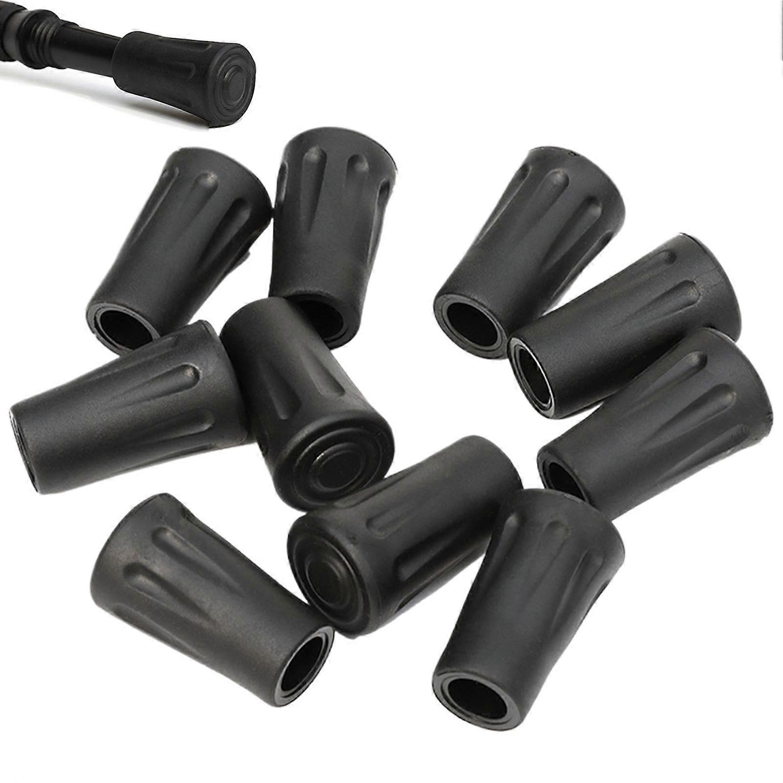Trekking Pole Tips 11mm, 10Pack AntiSlip Walking Stick Replacement Ends with Enhanced Grip Stability
