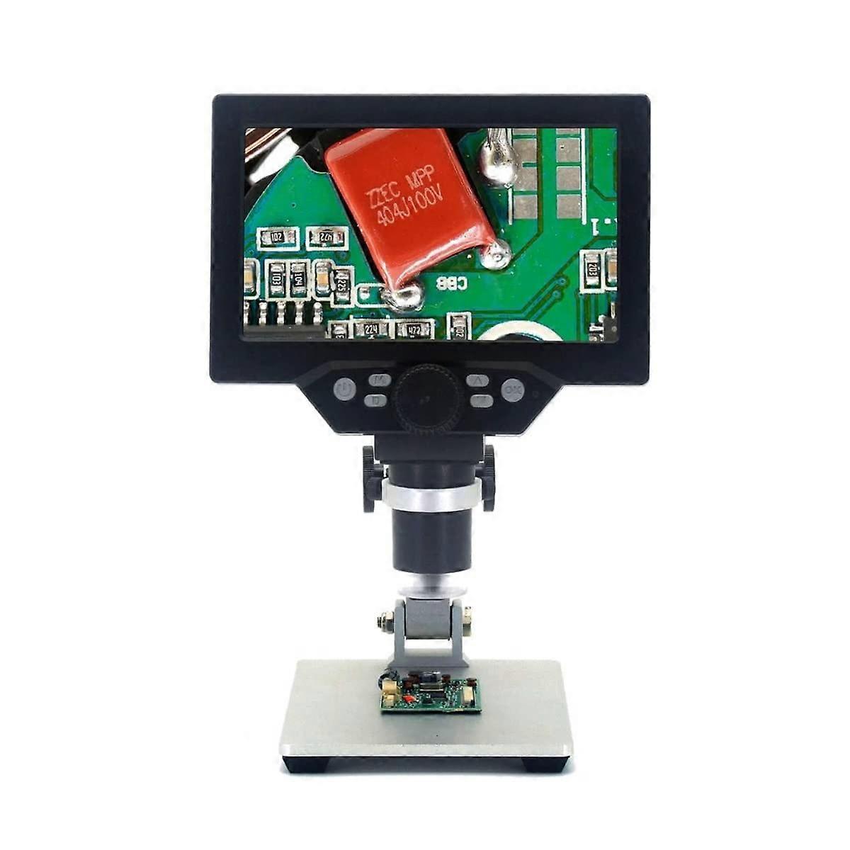 12MP LCD Digital Microscope 7Inch HD Screen 1200X Zoom Large Base for PCB Soldering