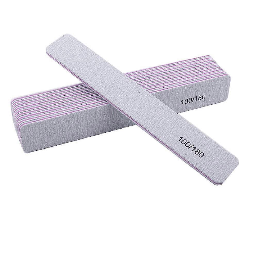 Professional Nail Files 100 180 Grit Double Sided Emery Board Set Nail Buffer 10pcs Durable
