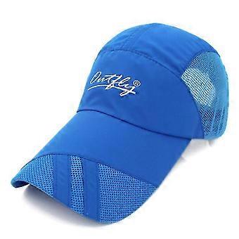 Extended brim, unisex, sun-protective baseball cap, adjustable, breathable, long brim, BLUE