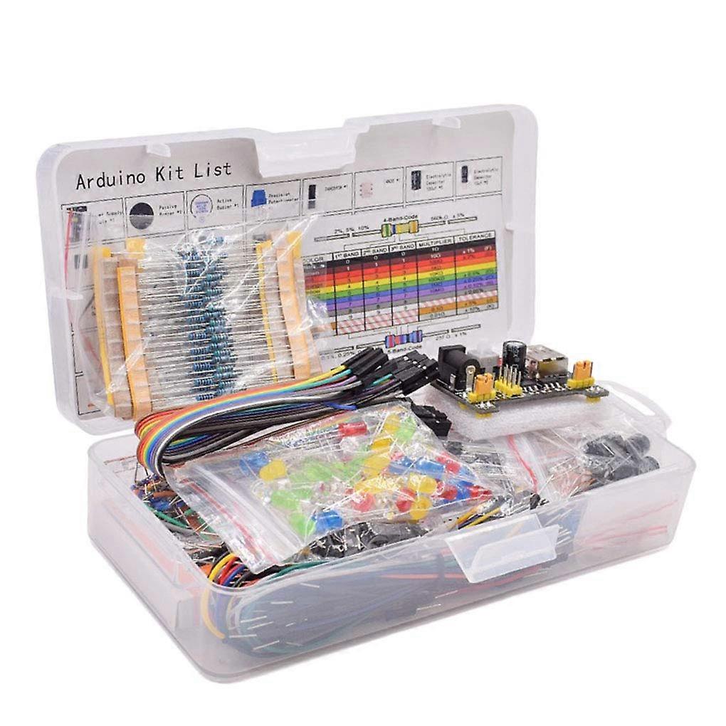 Breadboard Starter Kit 830 TiePoints with Jumper Wires Resistors LEDs Capacitors for DIY Electronics