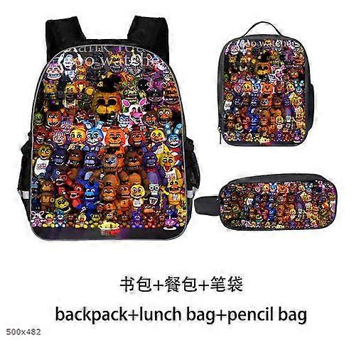 Five Nights Backpack, School Bag, Children's School Bag, Backpack, Men's Backpack, Laptop Backpack, Three-piece Backpack