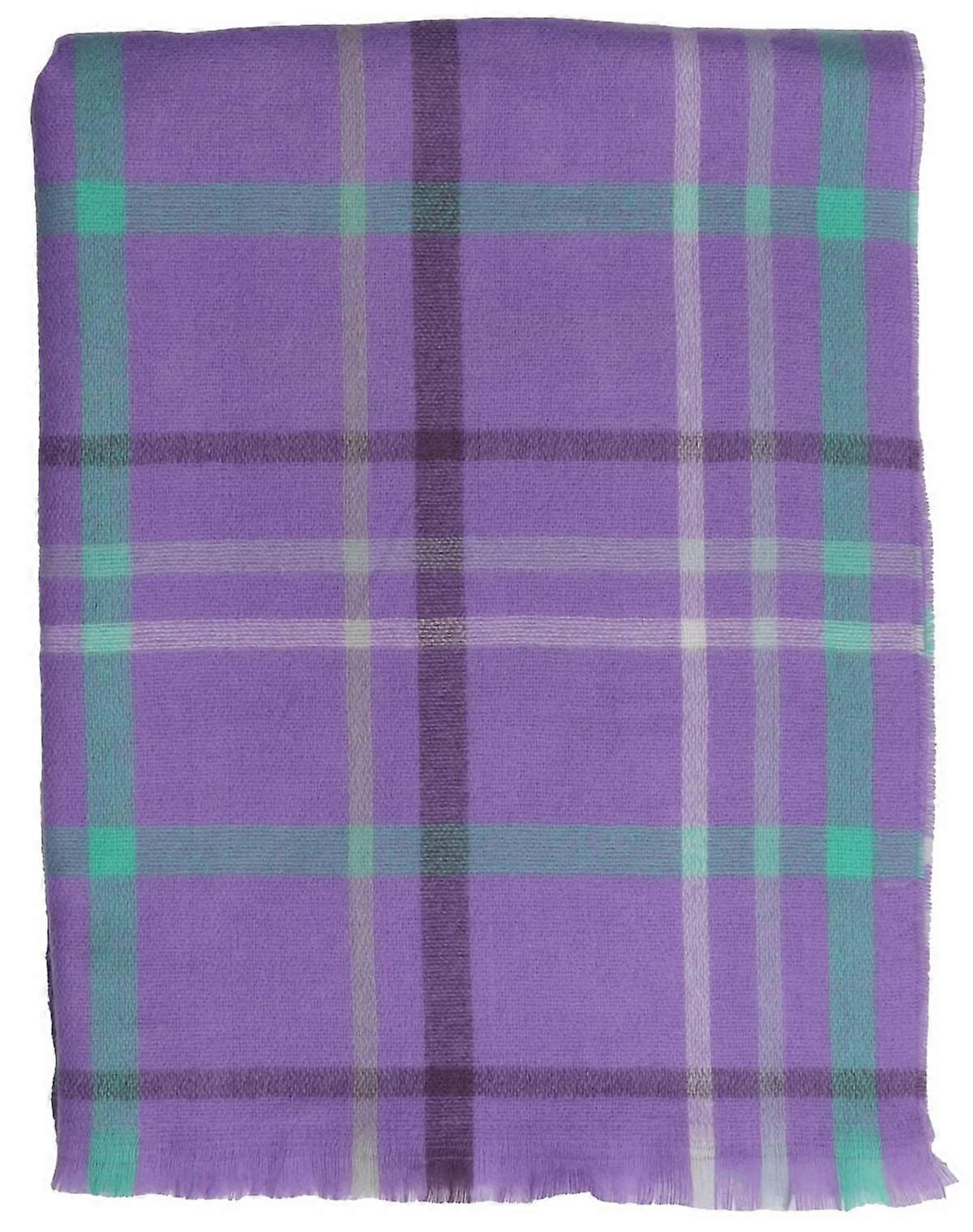 Zelly Check Blanket Scarf - Purple