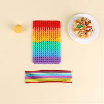 Double-Sided Silicone Sensory Activity Board - Rainbow Fidget Toy with ADHD/Autism for Stress Relief, Montessori Travel Toy for Toddlers & Kids