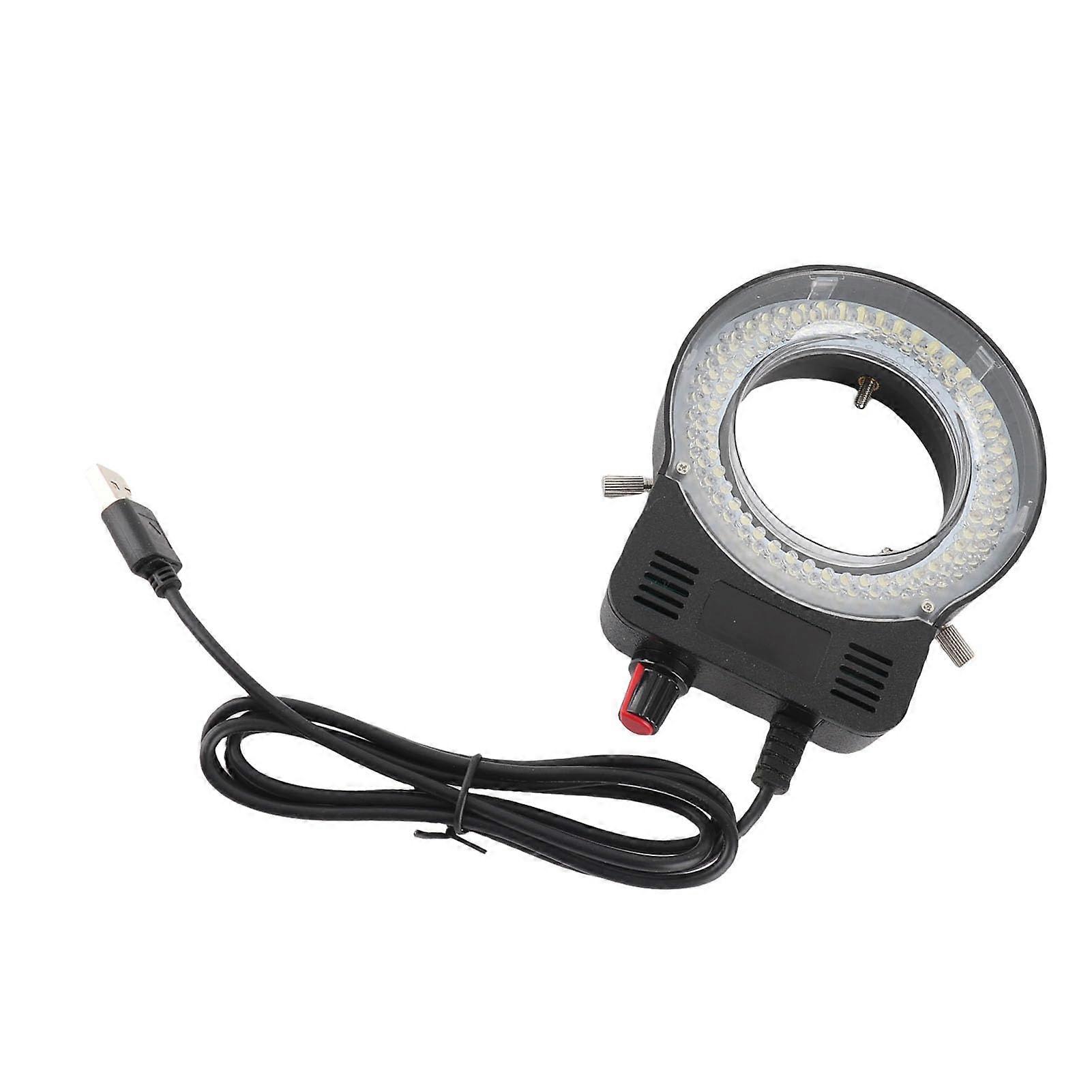 LED Ring Light for Microscope 144 LED Adjustable Brightness USB Powered Shadow Illumination