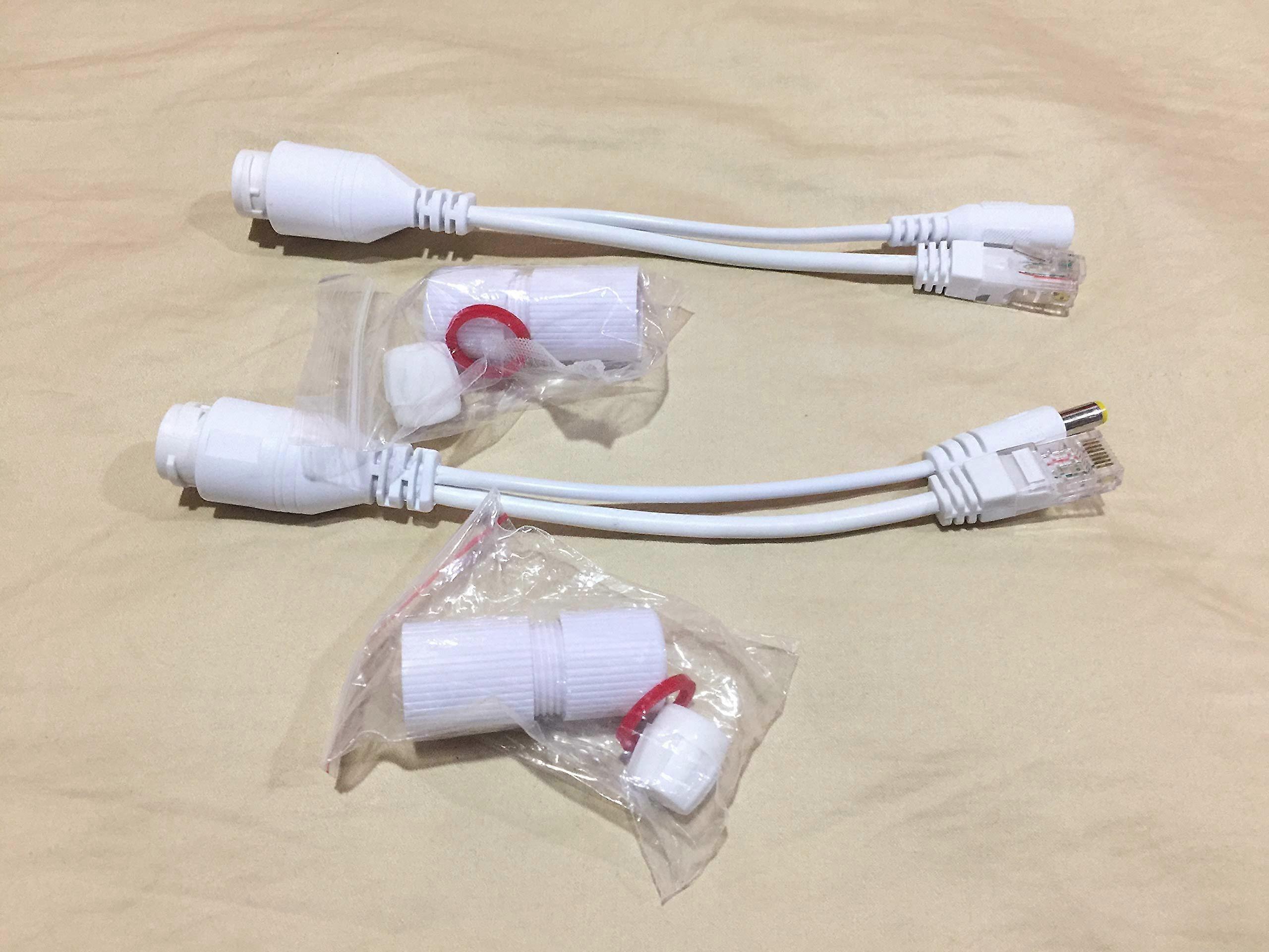 Outdoor Passive PoE Adapter Injector Splitter Kit White Cable for IP Cameras and Access Points