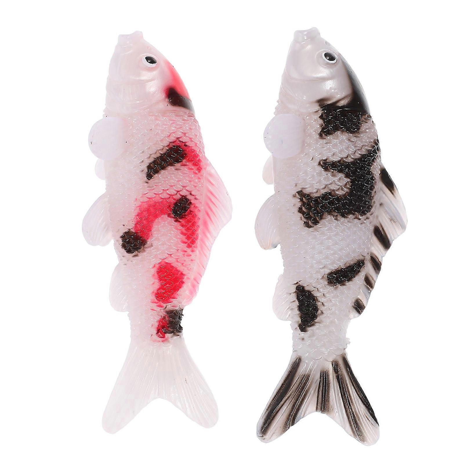 Artificial Koi Fish Decor for Aquarium 2Pcs PVC Fish Figurines