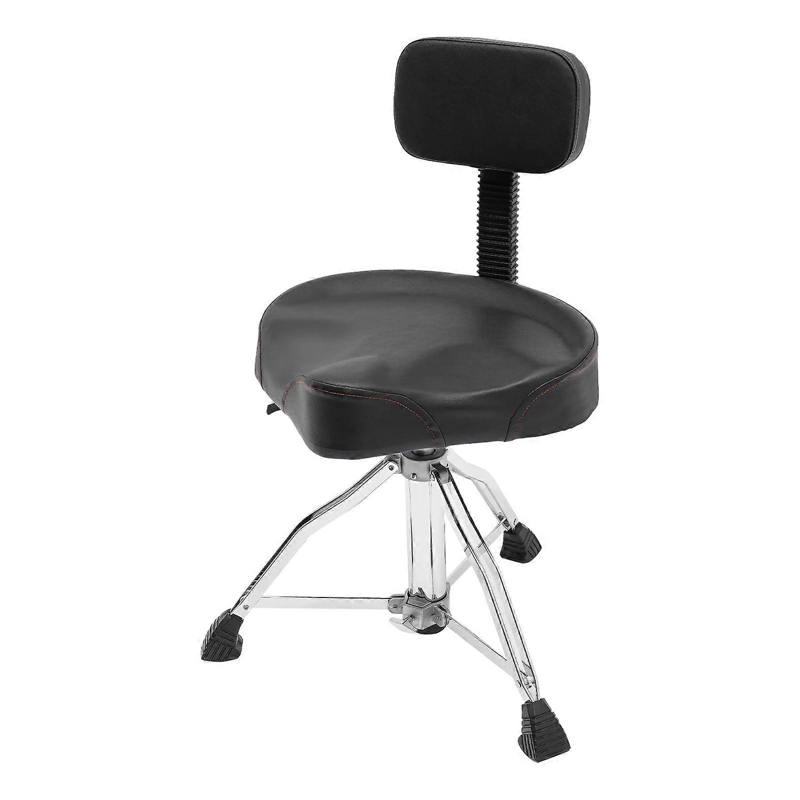 Adjustable Padded Drum Throne with Comfortable Seat and Stable NonSlip Base  Black