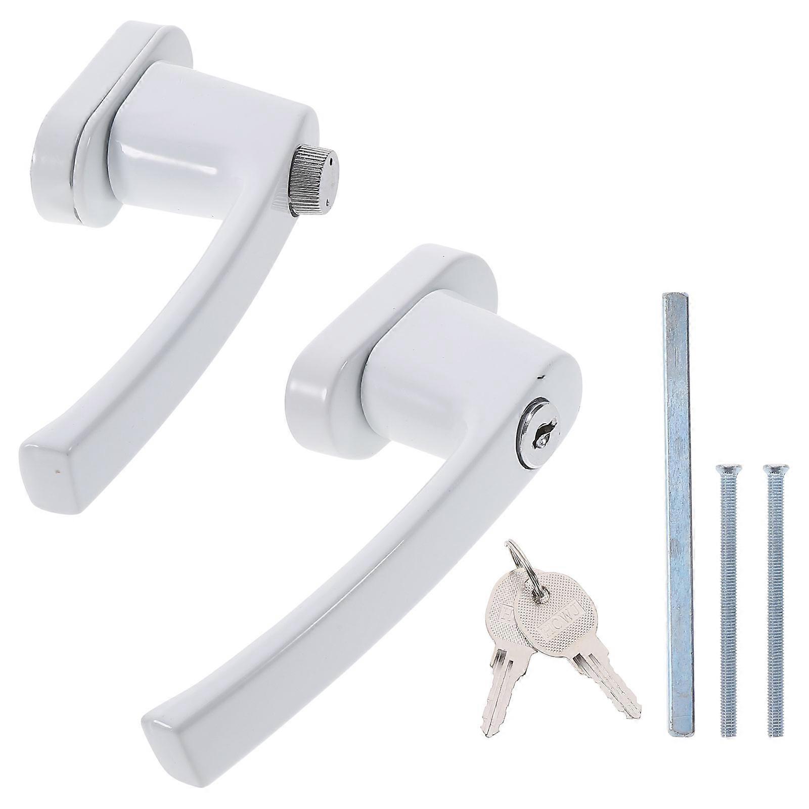 Locking Two-End Lever Lock Solid Handle for Door and Window Security 15.00X6.50X3.00CM 1Pack