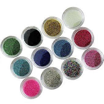 12 Colors Caviar Nail Bead Ball Kit for Nails Decorations Handmade DIY