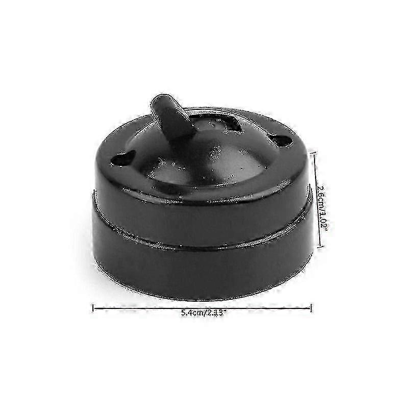 Retro Round Surface Mounted Single-Control Toggle Light Switch, Black 250V