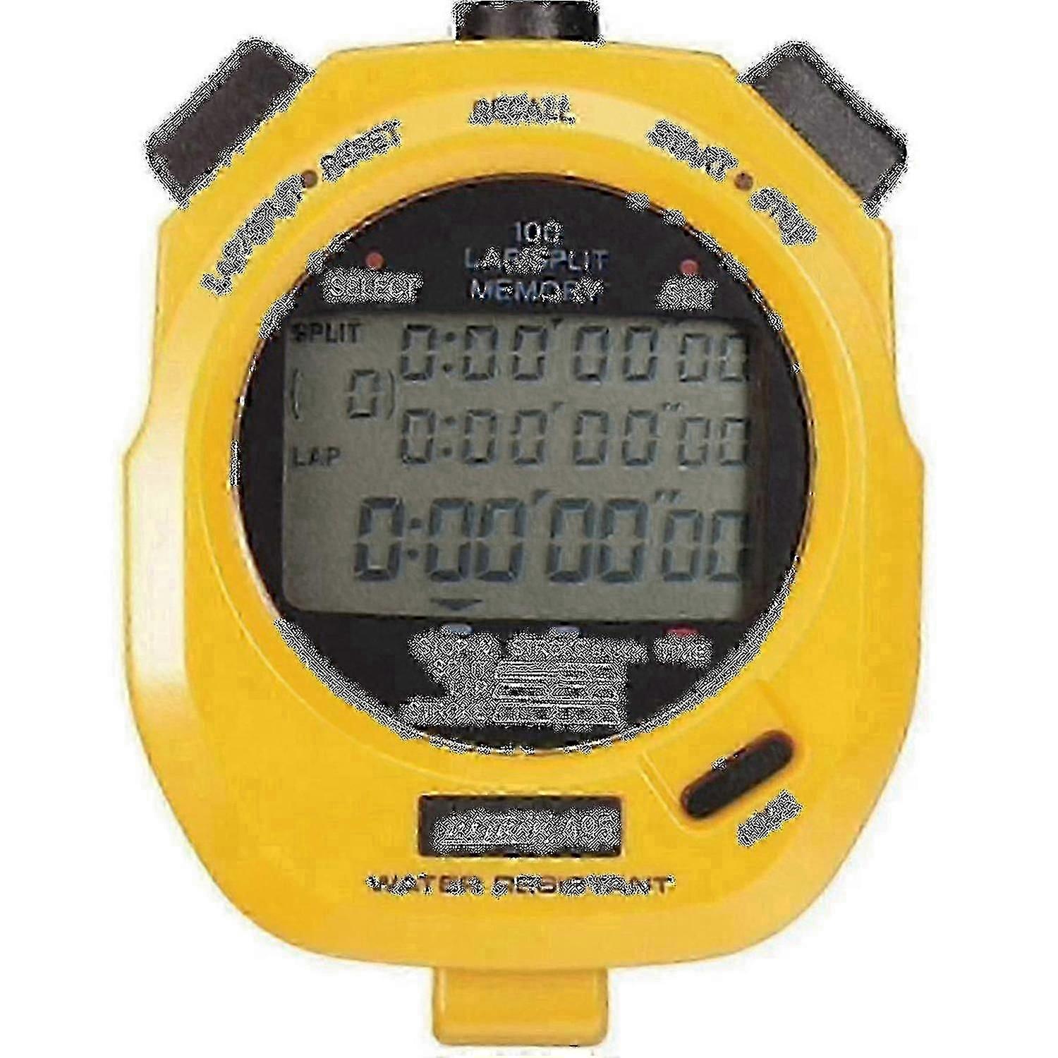 495-100 Dual Split Memory Stopwatch - Yellow