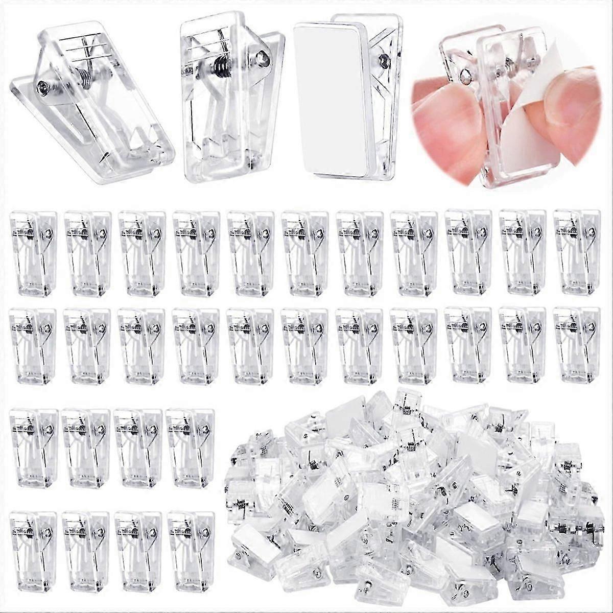 Self Adhesive Clips, 100PCS Plastic Tapestry Wall Hanging Clips
