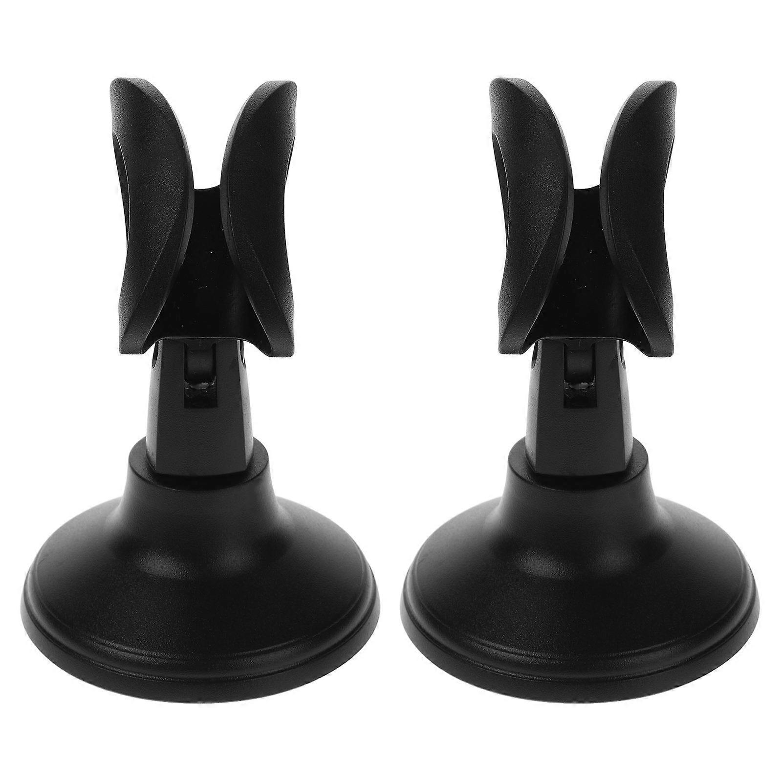 Black Adjustable Desktop Mic Stand for Mic with Round Base 2Pcs Plastic