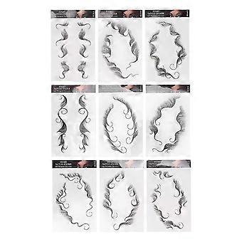 hard Hair Tattoo Sticker Hair Salon DIY Hairstyling Hair Stickers Fake Hairline Sticker 9pcs/Set Super perfect quality
