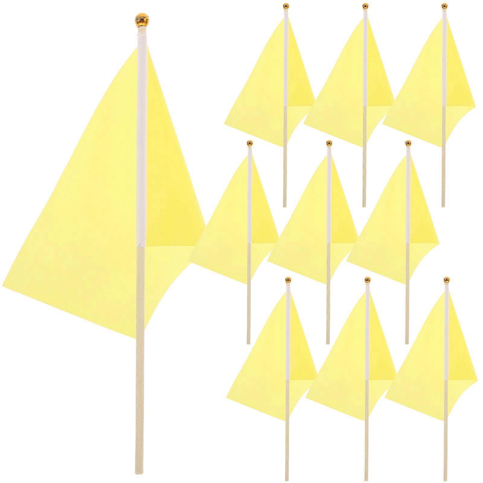 Yellow Small Solid Color Flags for Party Hand Waving 125Pcs