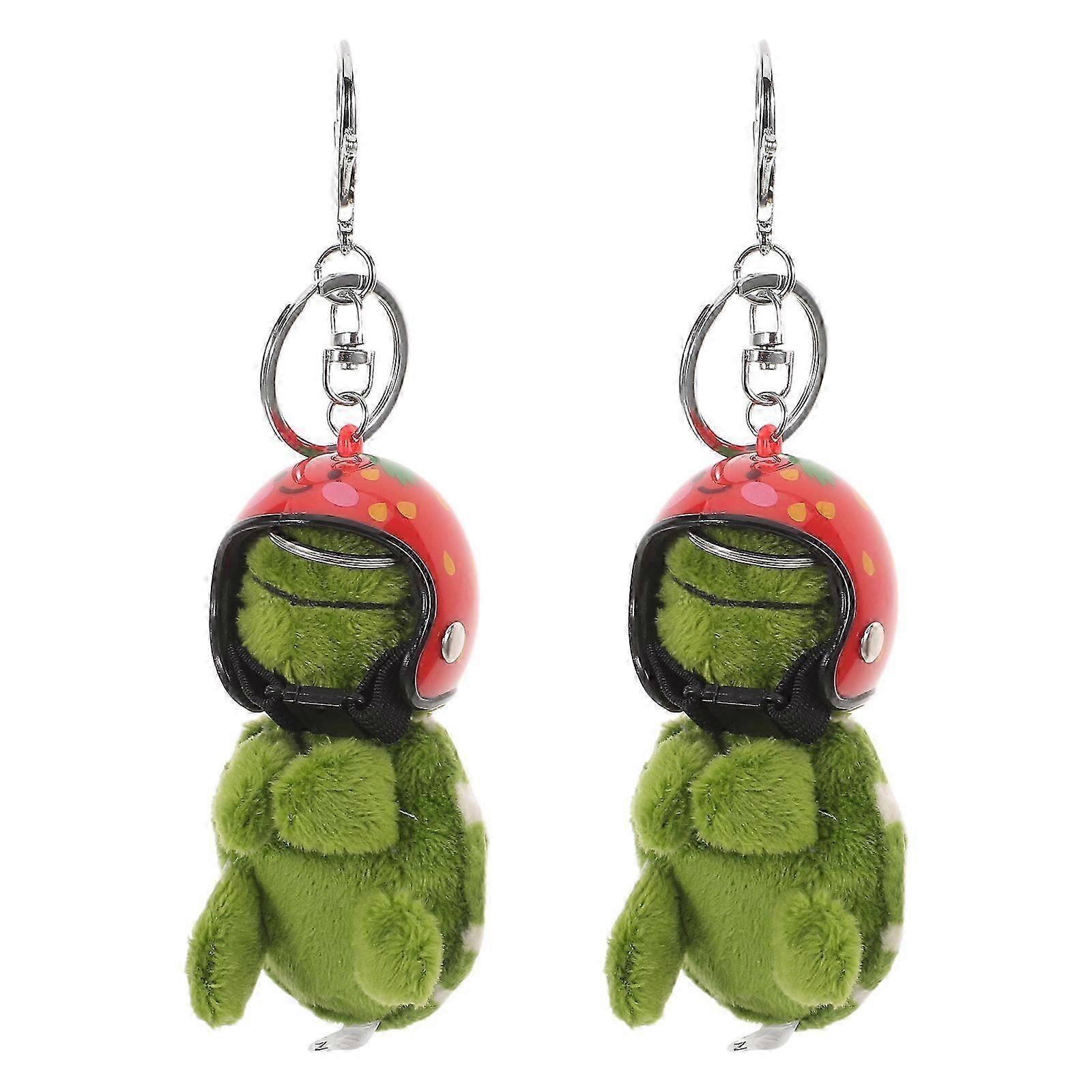 2 Pcs Plush Turtle Keychains for Backpack and Keys