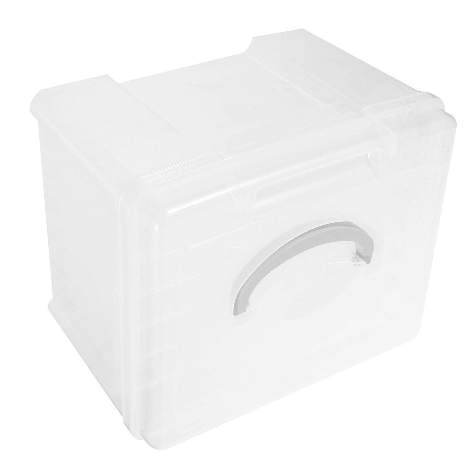 Portable Documents Box Plastic Six Grids Carry Storage Box for Storage Use