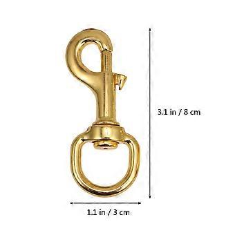 Pet Collar Hooks for Traction Rope with Swivel Joint 2Pcs Golden Alloy Buckle
