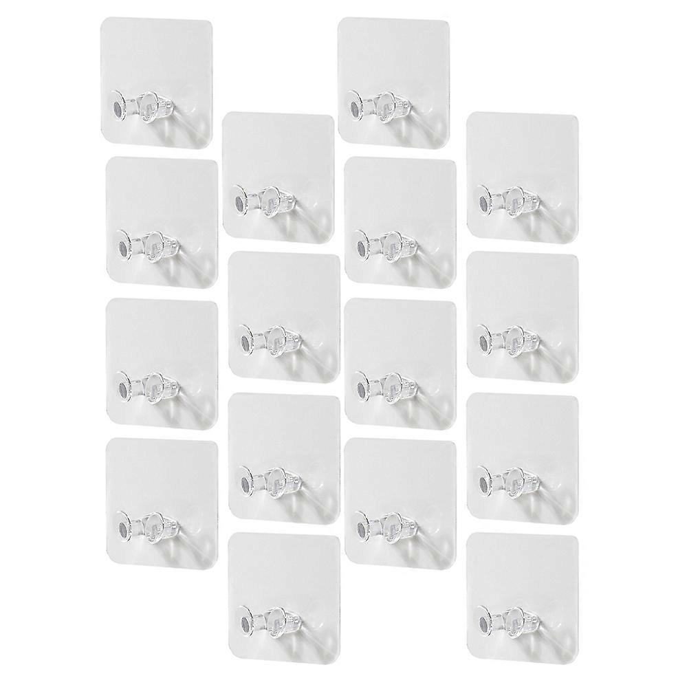 Wall Mounted Plug Hooks Plastic for Hanging 1Set Set Transparent Adhesive
