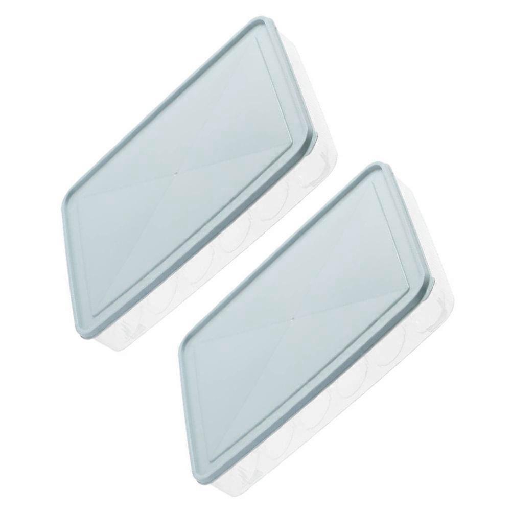 Home Use Stackable Egg Storage Box 2Pcs Blue Plastic Icebox Holder