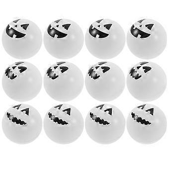 12pcs Halloween Balls ronds Halloween Ghostface Pattern Balls Party Small Balls Prop