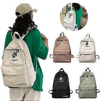 Einfarbiger Nylonrucksack mit hoher Kapazität für Mädchen im Teenageralter - Daisy Printing Schultasche