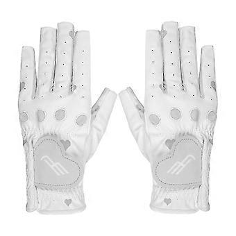 2 Pieces PU Women's Golf Gloves, Flexible, Non-slip, Breathable, Soft Compatible withThe