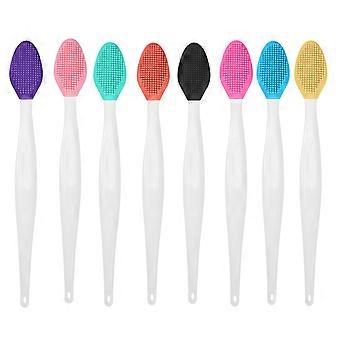 Jikaix 8Pcs Silicone Lip Scrub Brush for Men Women Double Sided Exfoliator Cleaning Brush Lightening Dark Lips Exfoliator Tool for Dry Chapped Lips