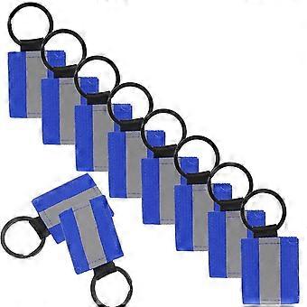 Lot de 10 étiquettes porte-clés réfléchissantes double face pour la sécurité de votre équipement, sac à dos et pendentifs.