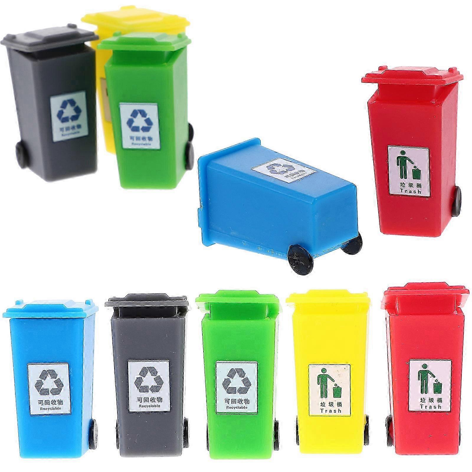 10pcs Tiny Trash Can Model Micro Landscape 1/50 Trash Can Sand Table Layout Decor
