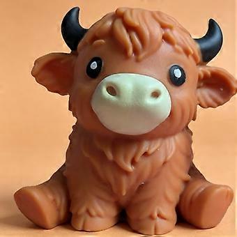 Adorable Highland Cow Squeeze Toy With Slow Rebound For Stress Relief, Cute Farm Animal Home Decoration, A Creative Gift For Cow Collectors.