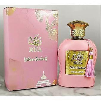 RUA Delina Exclusif damesparfumflesje, roze geur met gouden accenten, 100 ml